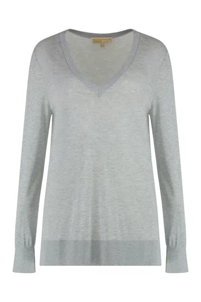 Michael Kors Fine-knit Sweater In Gray