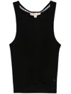 Michael Kors Ribbed Tank Top In Black