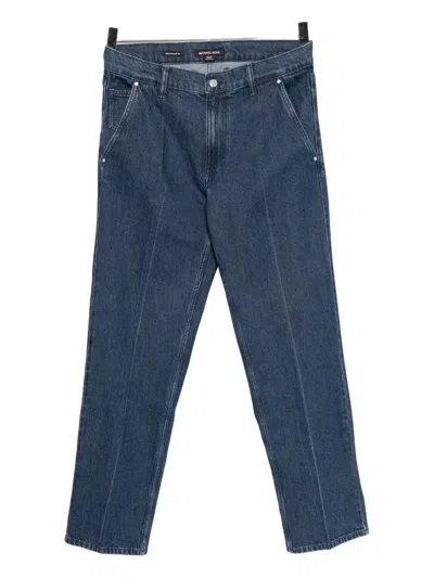 Michael Kors Finn Crease Jeans In Blue