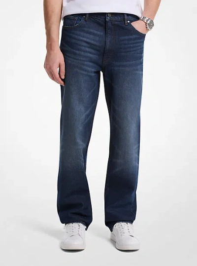 Michael Kors Finn Straight Fit Denim Jeans In Blue