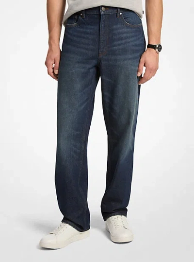 Michael Kors Finn Straight Fit Denim Jeans In Blue