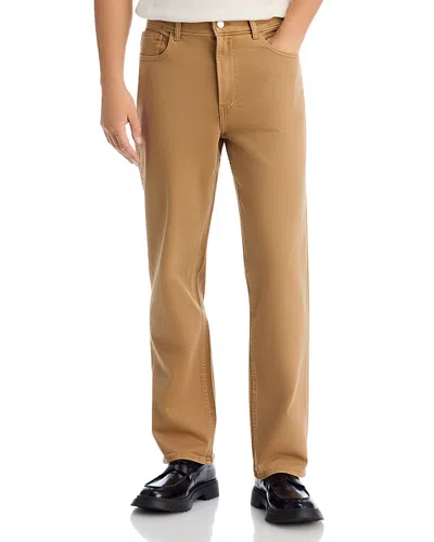 Michael Kors Finn Straight Fit Garment Dyed Pants In Brown
