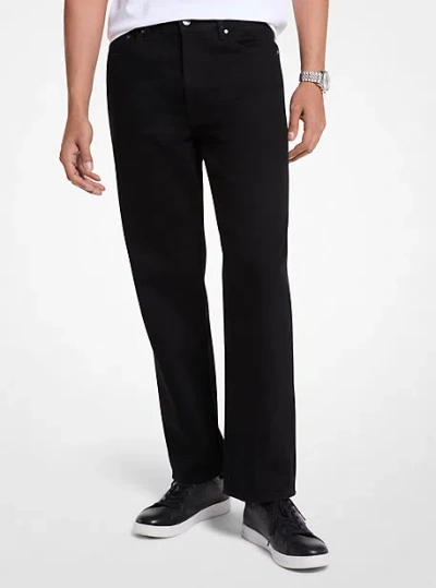 Michael Kors Finn Straight-fit Stretch Denim Jeans In Black