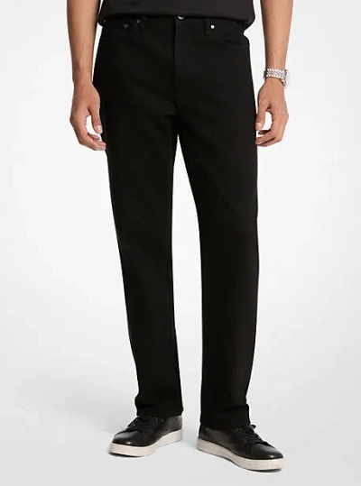 Michael Kors Finn Straight-fit Stretch Denim Jeans In Black