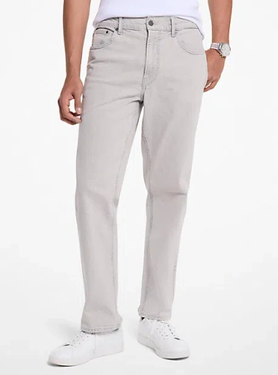 Michael Kors Finn Straight-fit Stretch Denim Jeans In Grey