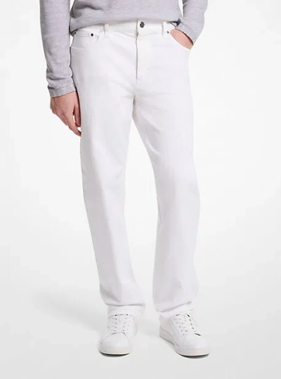 Michael Kors Finn Straight-fit Stretch Denim Jeans In White