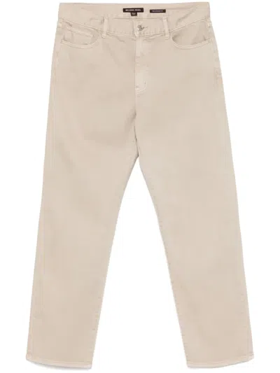Michael Kors Finn Straight Jeans In Neutrals