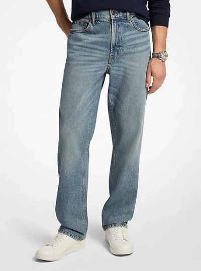 Michael Kors Finn Straight-leg Stretch Denim Jeans In Blue