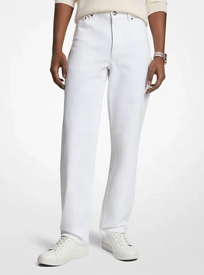 Michael Kors Finn Straight-leg Stretch Denim Jeans In White