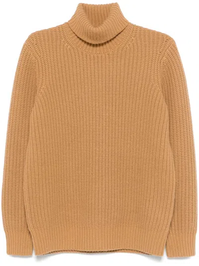Michael Kors Fisherman's Knit Sweater In Brown