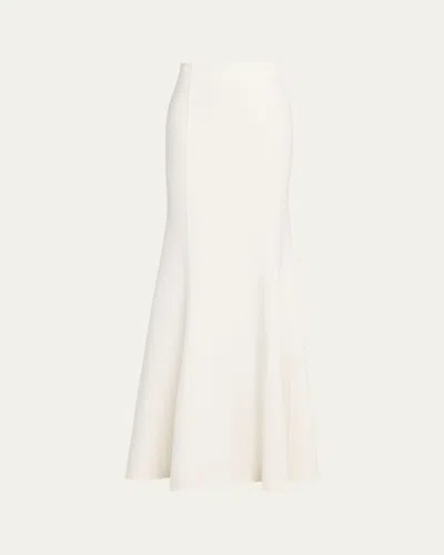 Michael Kors Fishtail Wool Skirt In White