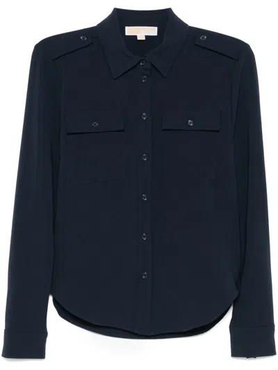 Michael Kors Fitted Army Shirt In Blue