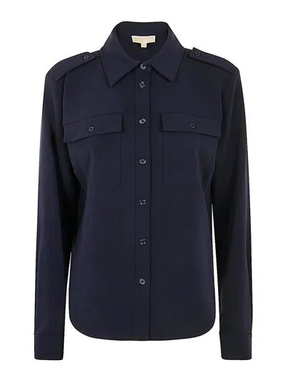 Michael Kors Fitted Army Shirt In Blue