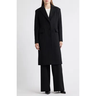 Michael Kors Fitted Longline Coat In Black