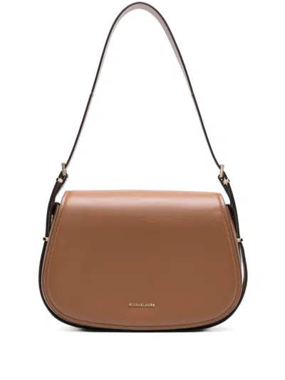 Michael Kors Flap Cross Body Bag In Brown