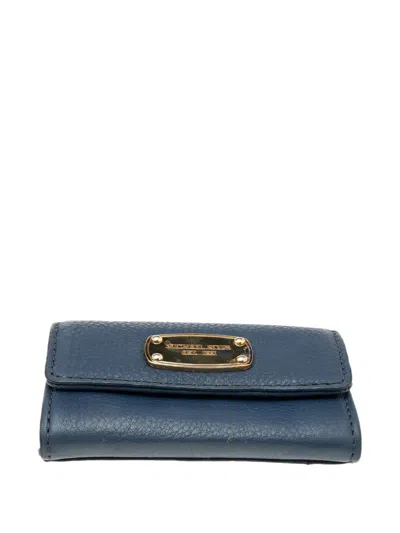 Pre-owned Michael Kors Flap-style Leather Wallet In Blue
