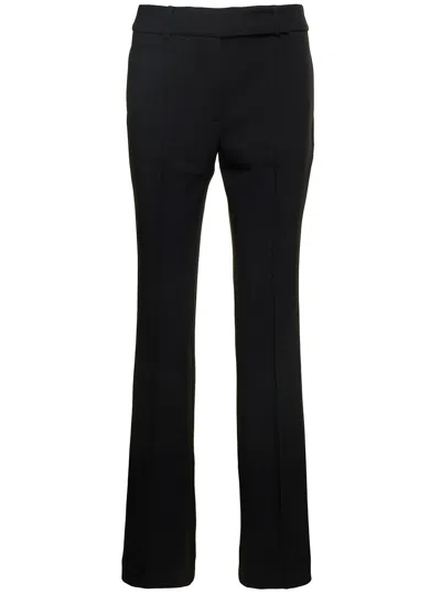Michael Kors Polyester Flared Pant With Waist Belt Loops In Black