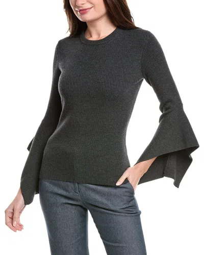Michael Kors Flare Sleeve Wool-blend Sweater In Gray