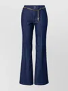 Michael Kors Flared Jeans With Chain Detail And Pockets In Blue