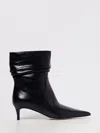Michael Kors Textured Black Leather Ankle Boots In Black