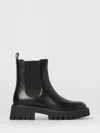 Michael Kors Asher Flat Ankle Boot In Black Leather In Black