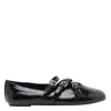Michael Kors Indy Flex Leather Ballet Flat In Black
