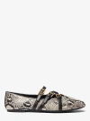 Michael Kors Indy Snake Embossed Leather Ballet Flat In Animal Print