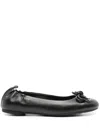 Michael Kors Astra Flex Ballet Ballet Flats In Black Leather In Black