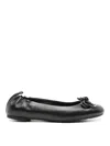 Michael Kors Astra Flex Ballet Ballet Flats In Black Leather In Black