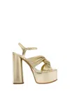 Michael Kors Round Toe Flat Sandals In Gold