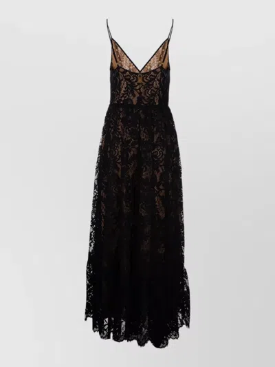 Michael Kors Floor Length Lace Dress Sheer Detailing In Multi