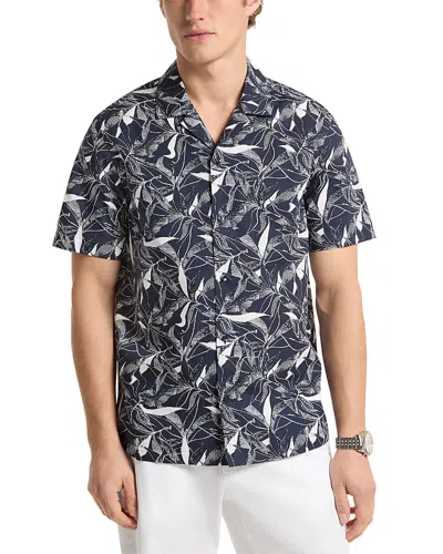 Michael Kors Floral Camp Collar Shirt In Black