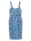 Michael Kors Cornflower Blue Midi Dress In Blue