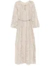 Michael Kors Floral-lace Bell-sleeves Kaftan In Neutrals