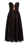 Michael Kors Floral Lace Bustier Dress In Black