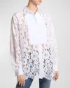 MICHAEL KORS FLORAL LACE BUTTON-FRONT BLOUSE