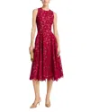Michael Kors Floral Lace Dress In Raspberry