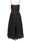 Michael Kors Flared Lace Midi Dress In Black