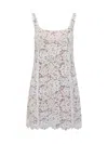 Michael Kors Mini Dress With Delicate Lace Overlay And Flowing Fit In White