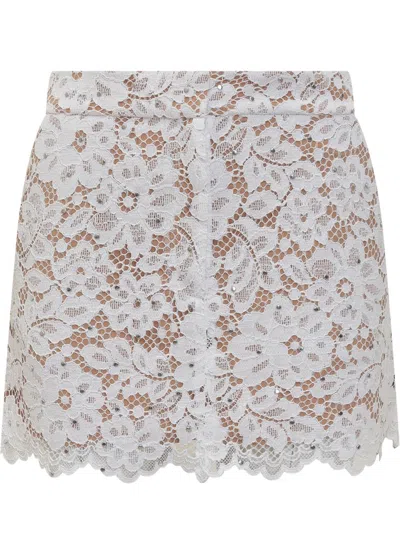 MICHAEL KORS MICHAEL KORS FLORAL LACE MINI SKIRT WITH STUDS.