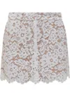 Michael Kors Studded Corded Floral Lace Mini Skirt In White