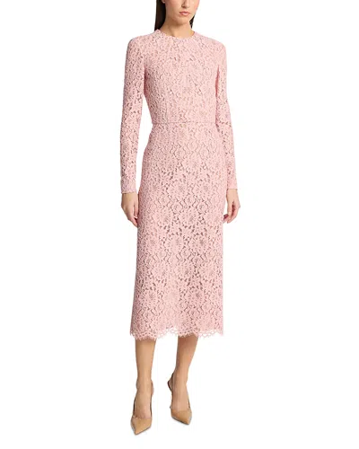 Michael Kors Floral Lace Column Midi Dress In Animal Print