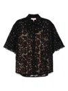 Michael Kors Floral Lace Shirt In Black