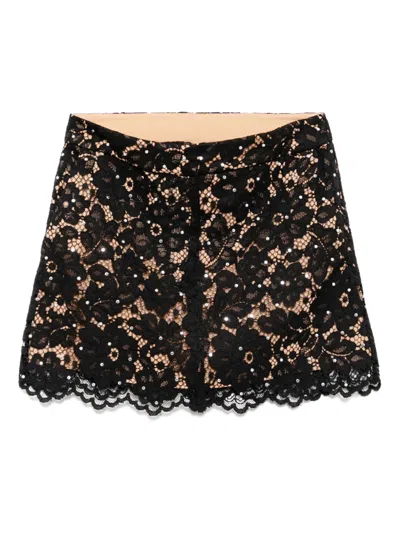 Michael Kors Floral Lace Skirt In Black