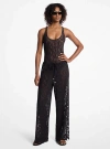 Michael Kors Floral Lace Stretch Nylon Drawstring Pants