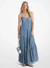 Michael Kors Lace Slip Dress Spaghetti Straps In Blue