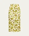 Michael Kors Floral-print Skirt In Mossop Wh