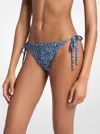 Michael Kors Floral Print Bikini Bottom In Blue