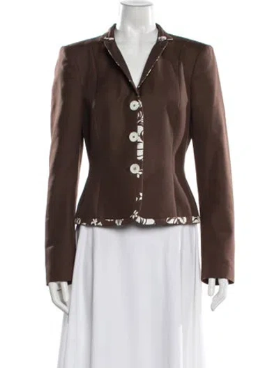 Pre-owned Michael Kors Floral Print Blazer In Brown