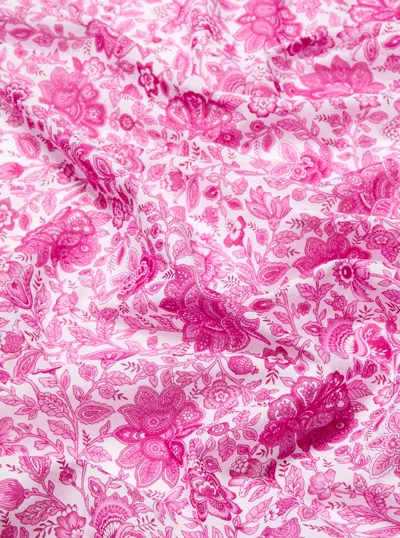 Michael Kors Floral Print Cotton Scarf In Pink